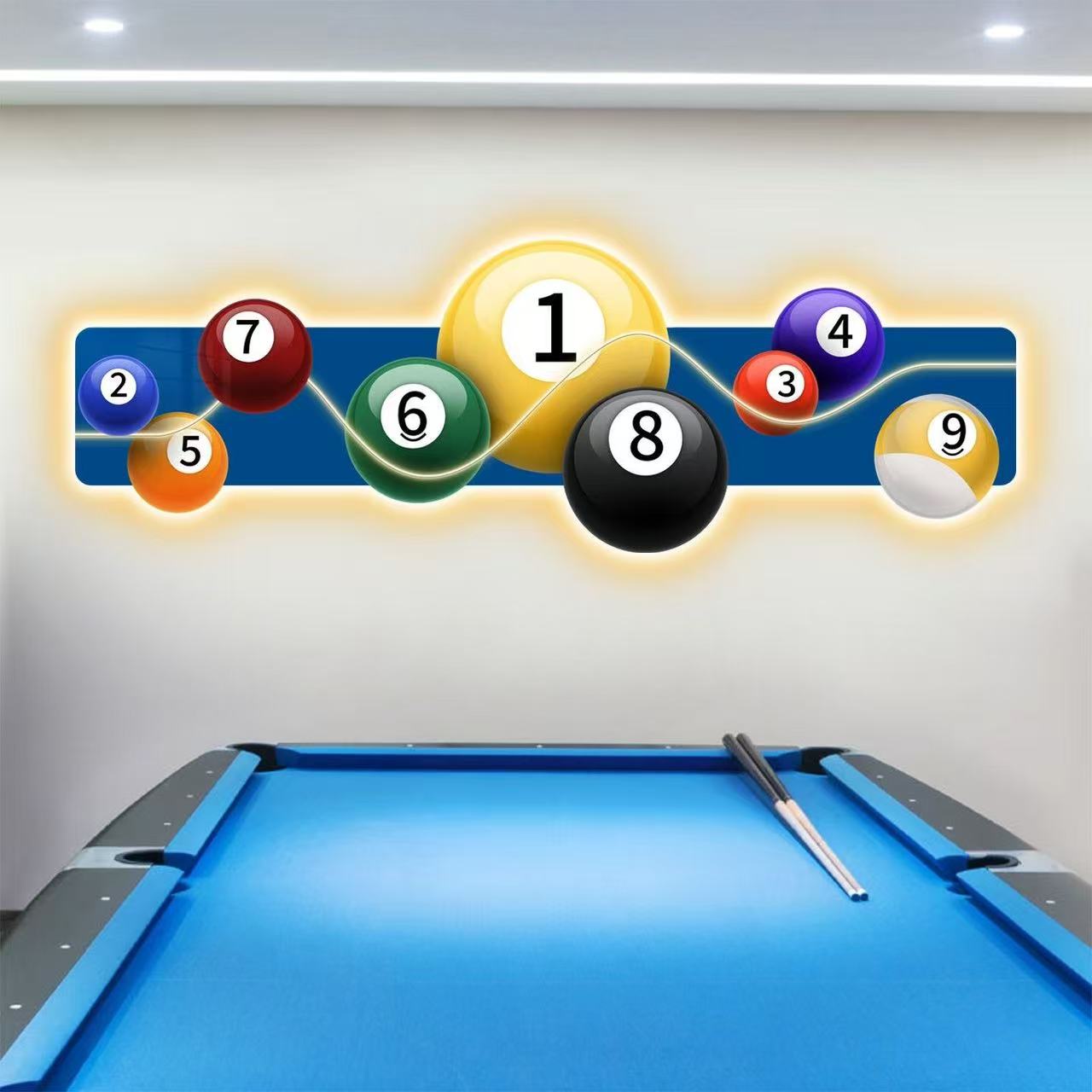 Table Tennis Background - Светодиодная светящаяся картина для декора бильярдной,