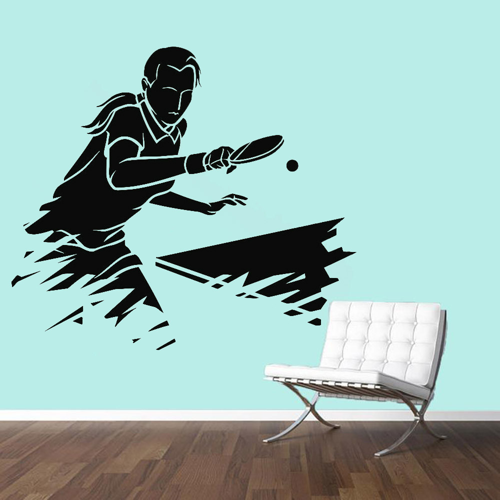 Table Tennis Background - Спортивная Настенная Наклейка для пинг-понга, Виниловая